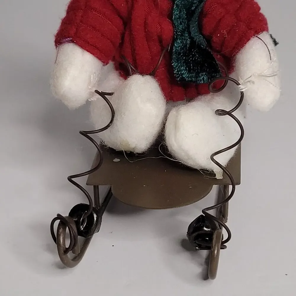 Festive Snowman on Sled Ornament - Holiday Decor